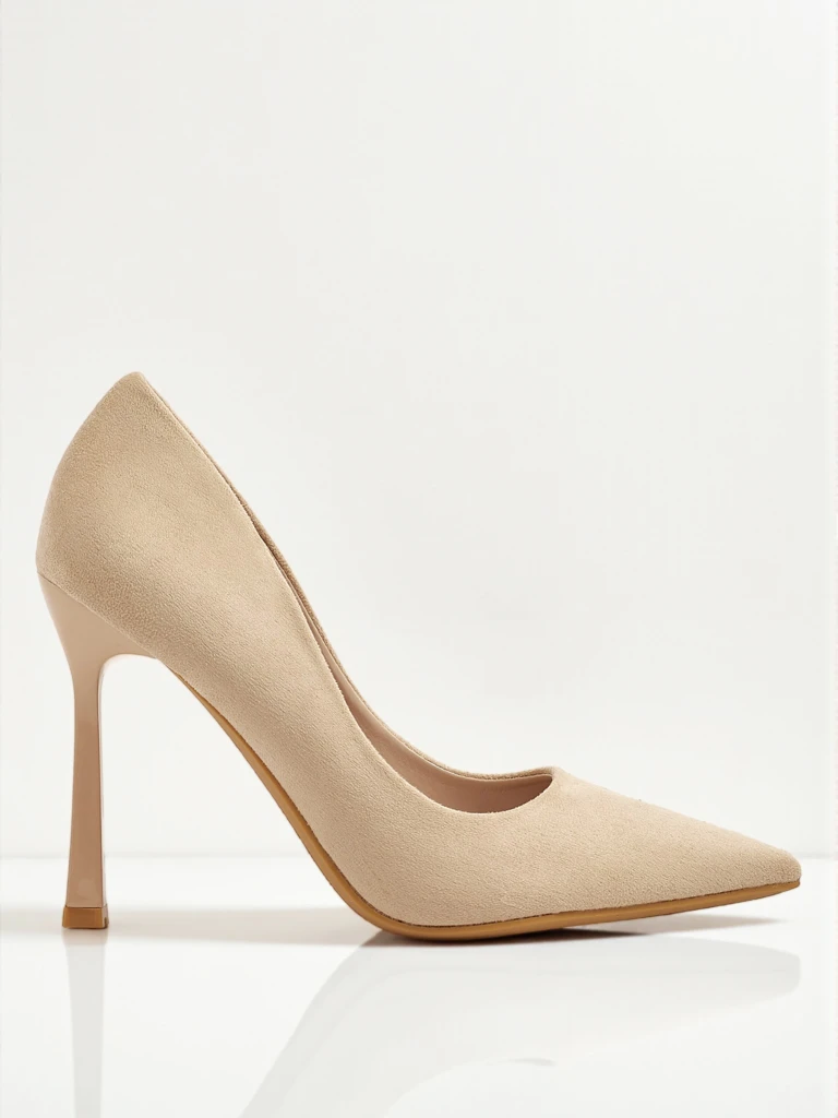 Ženski salonarji na stiletto peti iz eko semiša Belunika