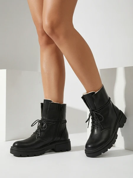 Ženski gležnarji Luna Črni Usnjeni Elegantni za Zimo