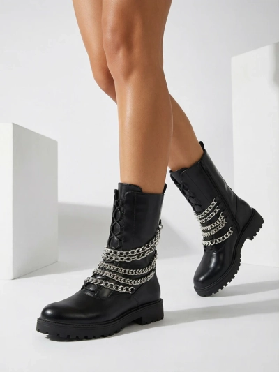 Royalfashion Dámske bagger čižmy v čiernej farbe Goserre