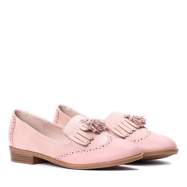 Różowe mokasyny z frędzlami Phoebe - Obuwie