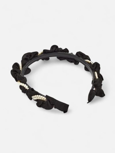 Royalfashion Naglavni trak za lase z nabiranjem in biseri