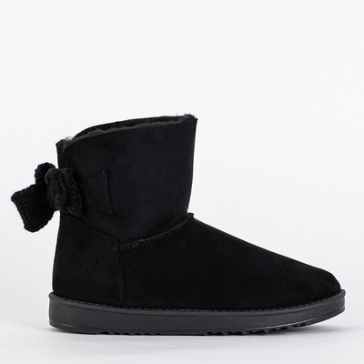 Ženski gležnjarji Aurelia v črni barvi z ravno peto