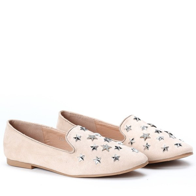 Beżowe mokasyny z gwiazdkami Shimmer- Obuwie