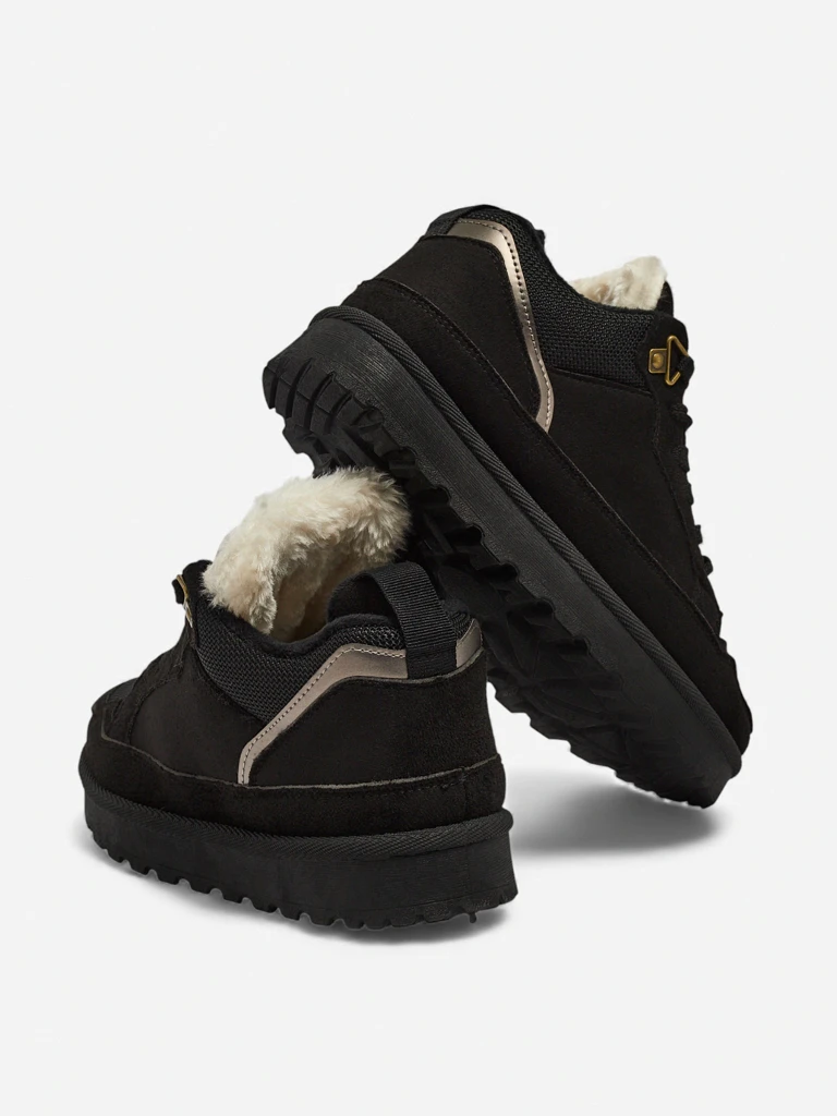 Ženski športni copati Diana Črni Semiš Udobni za Zimo