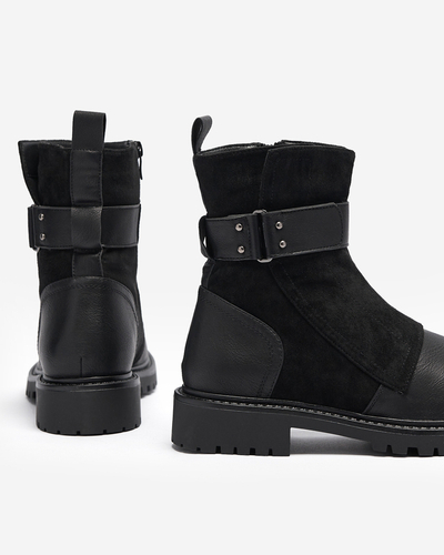 Čierne dámske čižmy bez podpätku s plochým podpätkom Wetefa - Obuv