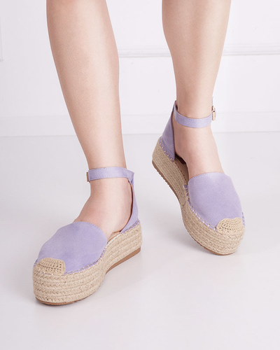 OUTLET Fialové dámske sandále a'la espadrilky na platforme Olikar - Topánky