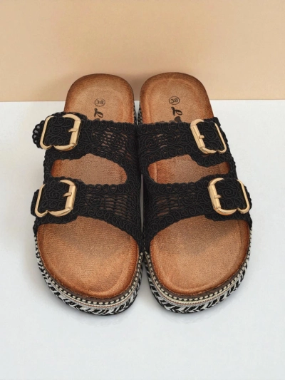 Royalfashion Dámske platformové sandále s prackami CorkStyle