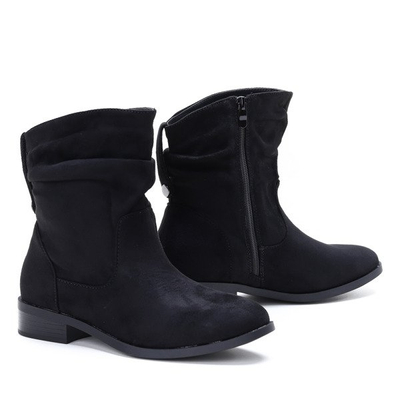 Czarne botki na płaskim obcasie Charlla - Obuwie