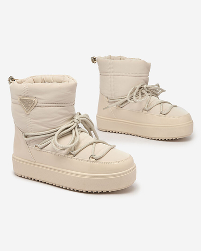Royalfashion Dámske slip-on čižmy a'la snow boots v béžovej farbe Nevsone