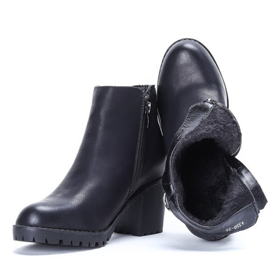 Szare botki na słupku Rebecca- Obuwie