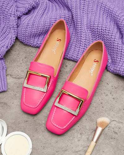 Fuchsiové dámske mokasíny s ornamentom Sefonta- Obuv
