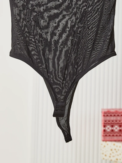 Royalfashion Čierna dámska body so zirkónmi