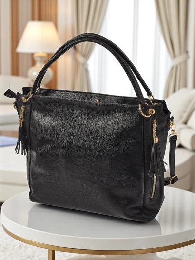 Ženska torba Atena Nero – elegantna črna torbica iz eko usnja