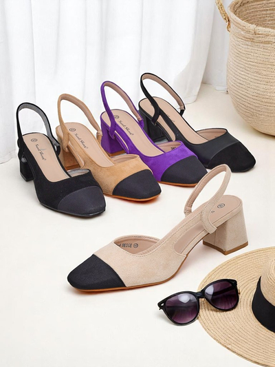 Royalfashion Ženski salonarji z nizko peto z okrasno konico Eleganzo