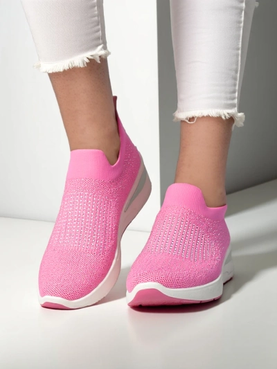 Royalfashion Slip-on dámske wedge tenisky s kryštálmi Qelavise