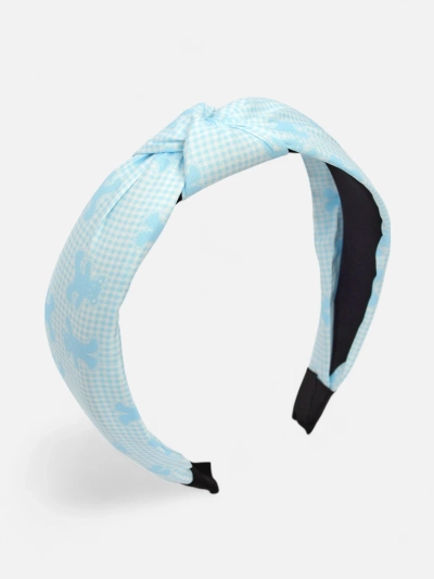 Royalfashion Naglavni trak za lase s pletenico v karirastem vzorcu in medvedki