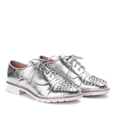 Stříbrné boty z koženky s ozdobnými cvočky Amie - Footwear 1