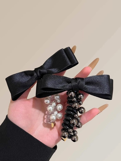 Royalfashion Gumička do vlasov špirálová s mašľou Spirabella