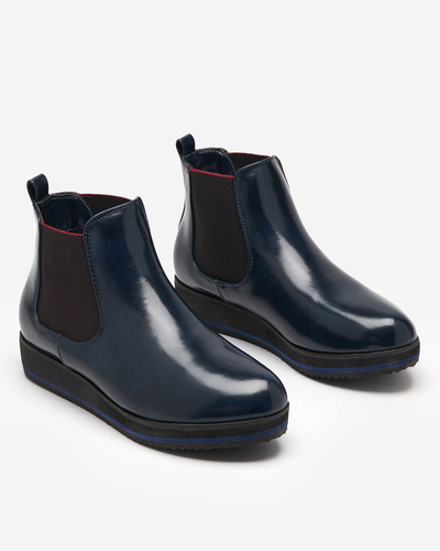 Tmavomodré dámske klinové topánky Stasia - Obuv