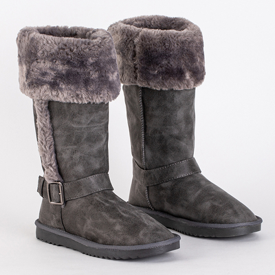 Šedé snehule do polovice lýtok Obessi - Obuv