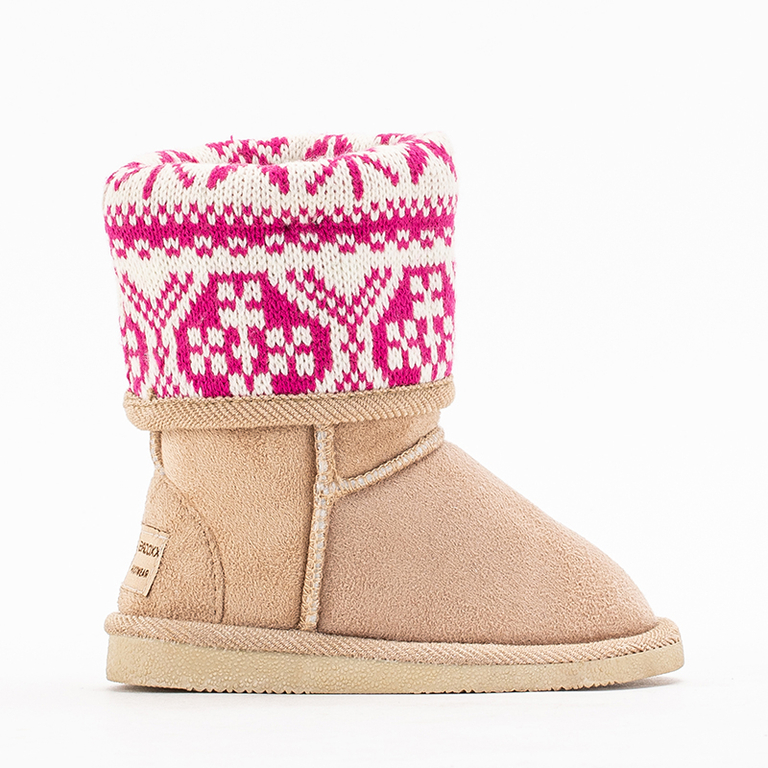 Béžové snehule pre deti Snowiis - Obuv