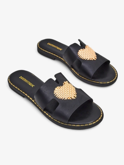 Royalfashion Dámske žabky so srdcom Zlaté srdce