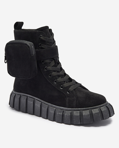 Dámske čižmy s vreckom v čiernej farbe Sauups- Obuv