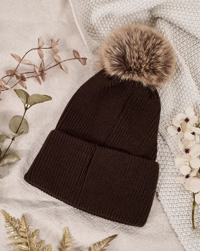 Royalfashion Ženská zimná čiapka s bóbičkou