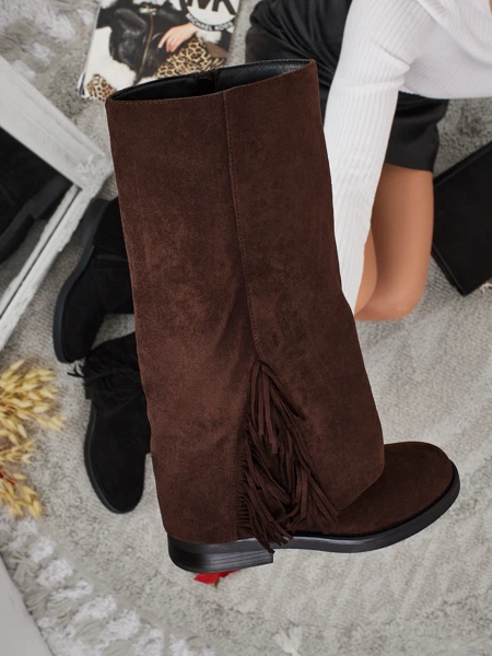 Ženski škornji eko semiš z zgornjim delom Ismara