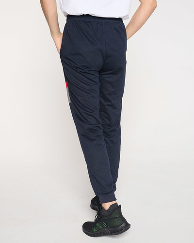 Pánske tmavomodré tepláky s nápismi - Clothing