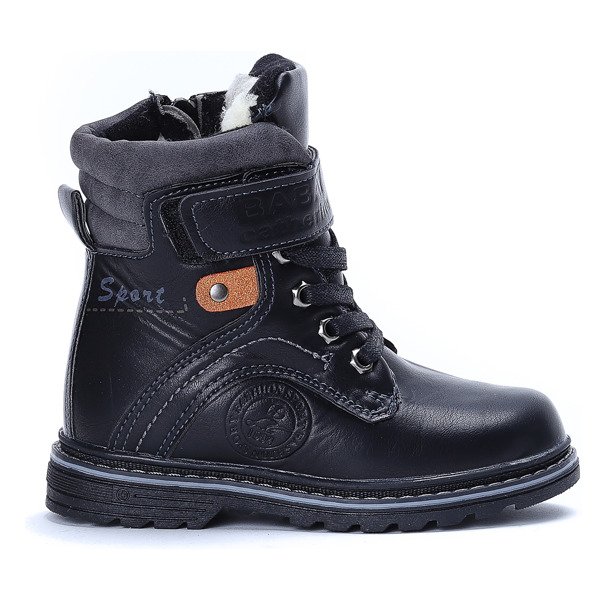 Czarne botki dziecięce Jake - Obuwie