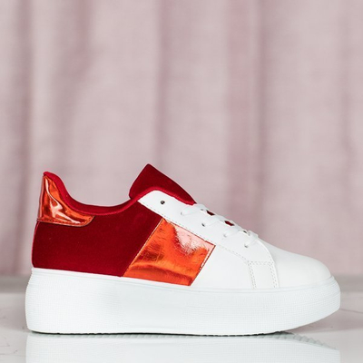 Biela a červená platformová športová obuv Des - Footwear