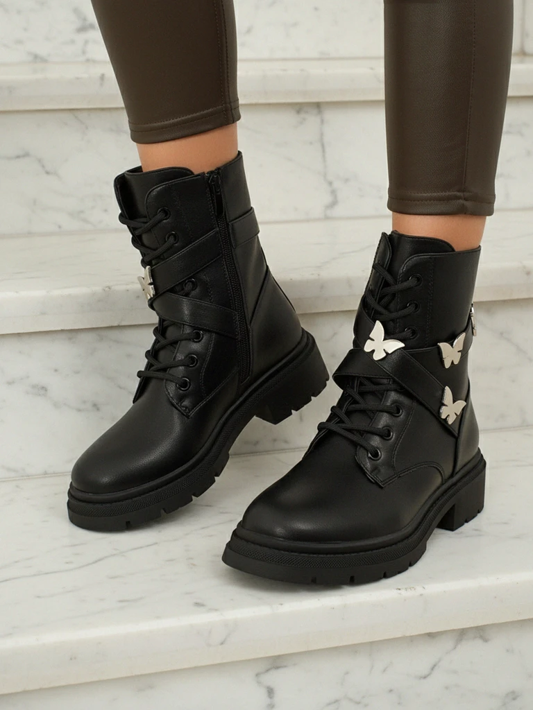 Ženski delavski škornji z okraski Motill