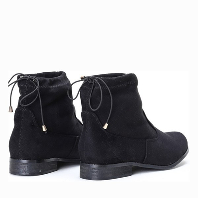 Czarne botki z eko - zamsz Antonia - Obuwie