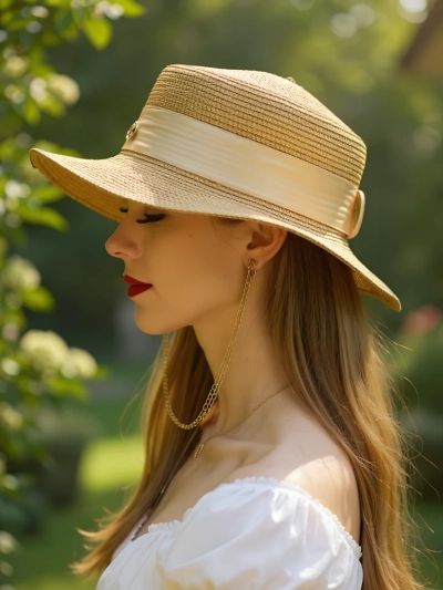 Royalfashion Dámsky slamený klobúk Grace s mašľou
