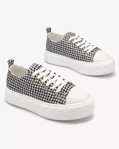 Royalfashion Čiernobiele dámske tenisky v pepite Aderin