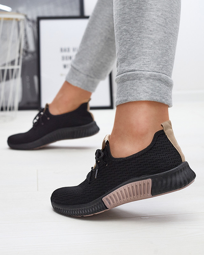 Čierna dámska športová obuv s hnedými vložkami Keteti - Obuv