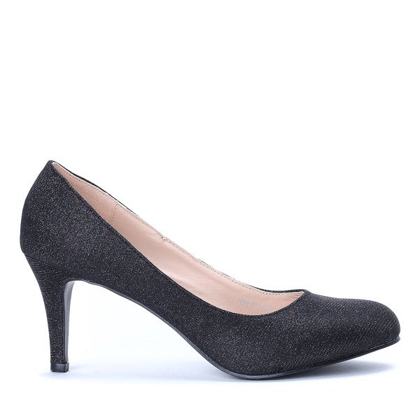 Czarne czółenka brokatowe Marija - Obuwie