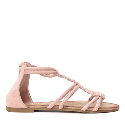 Różowe sandały zapinane na zamek Terecia - Obuwie