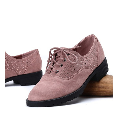 Różowe półbuty z cyrkoniami Ashllea - Obuwie