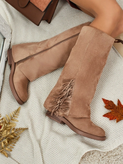 Ženski škornji eko semiš z zgornjim delom Ismara