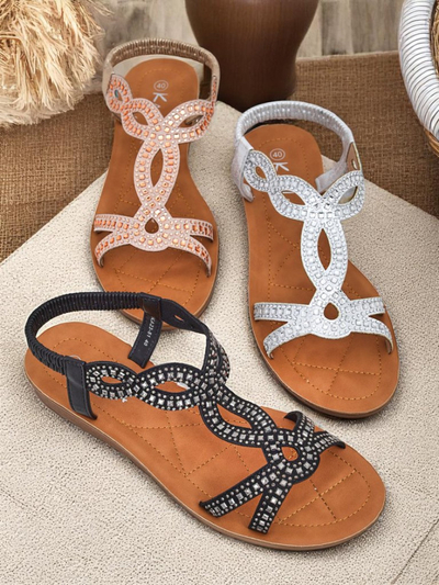 Royalfashion Dámske sandále Ava Shine s ozdobnými remienkami