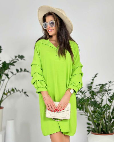 Royalfashion Dámske oversize šaty s volánom na rukávoch