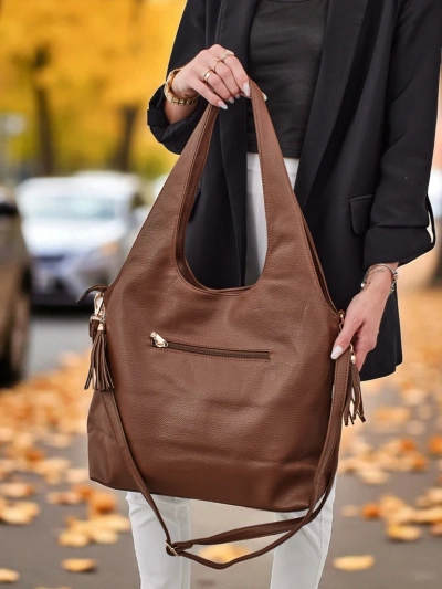 Velika ženska torbica shopper Crystal Haven iz eko usnja