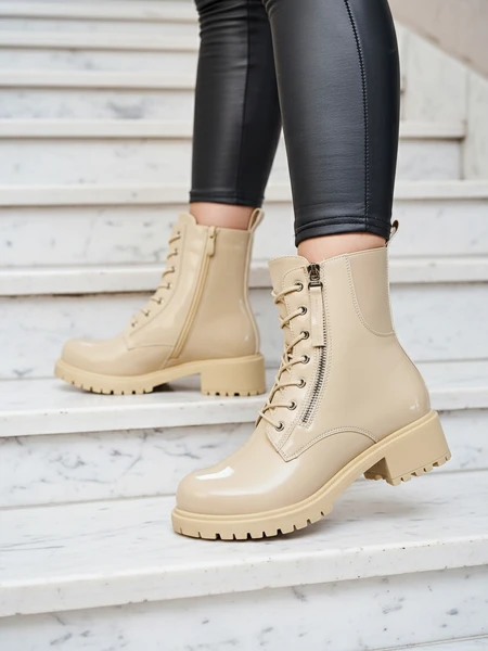 Royalfashion Béžové dámske čižmy Seddaga bagger