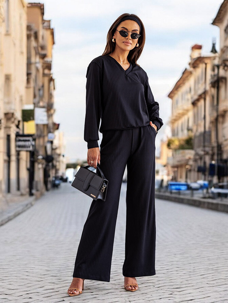 Royalfashion Dámska bavlnená súprava s rebrovaním