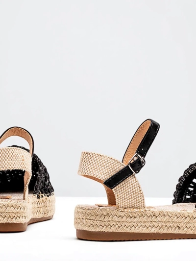 Dámske čierne espadrilky s prelamovaným Triumf - Obuv