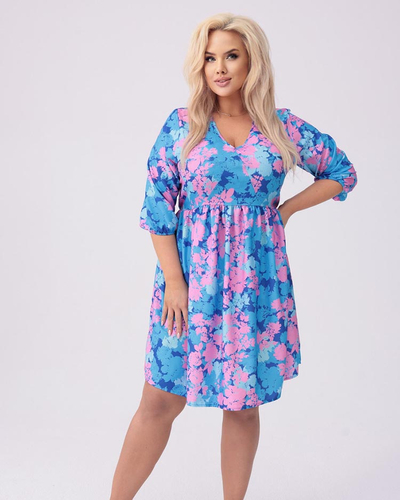 Royalfashion Dámske šaty po kolená s potlačou PLUS SIZE