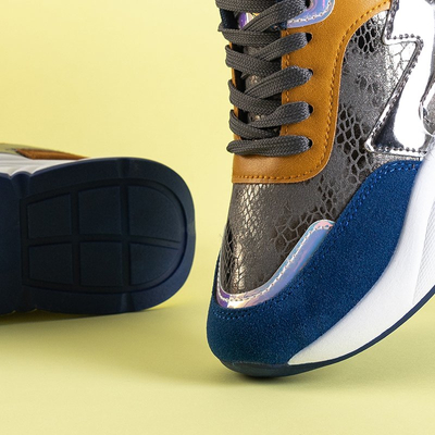 Šedá dámska športová obuv s farebnými vložkami Masze - Obuv