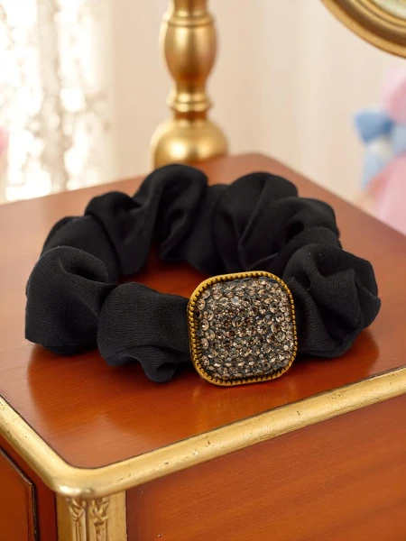 Royalfashion Gumička do vlasov s ozdobným kamienkom Satin Shine
